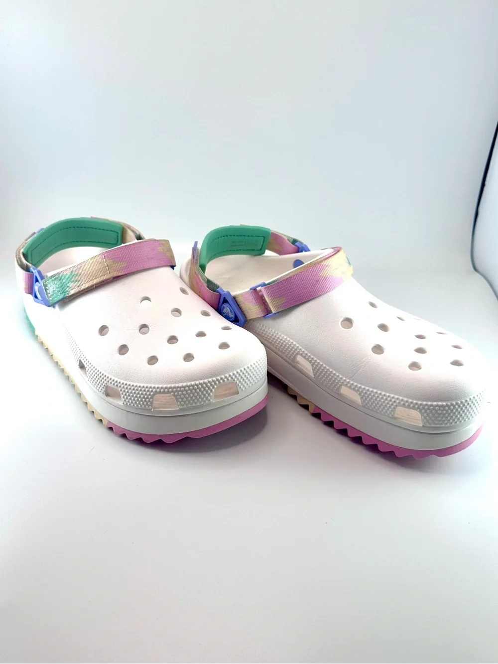 Crocs Classic Hiker Ombre Platform Clogs White Multi Mens 10 / Womens 12